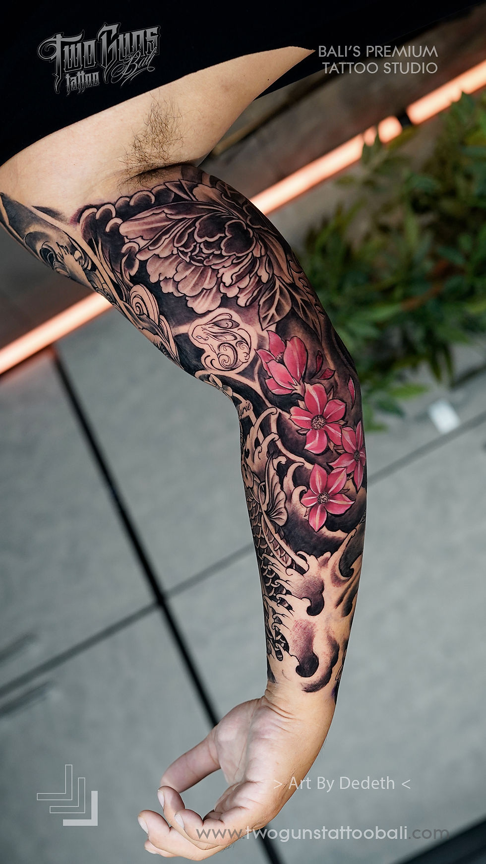 Oriental-Japanese-Full-Arm-Sleeve-Color-Tattoo