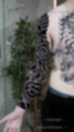 Black and Grey-Blackwork-Full-Arm-Sleeve-Tattoo