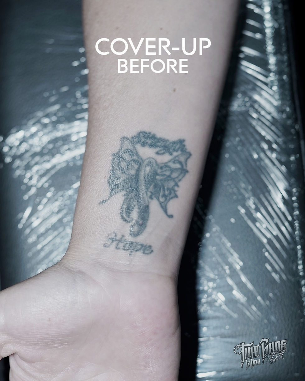 Before-Small-Cover-Up-Realistic-Color-Butterfly-Forearm-Tattoo