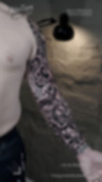 Oriental-Japanese-Black and Grey-Full-Arm-Sleeve-Tattoo