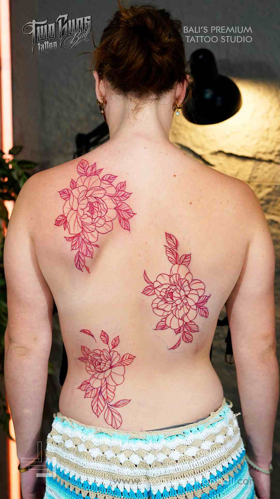 Fine-Line-Color-Back-Flower-Tattoo