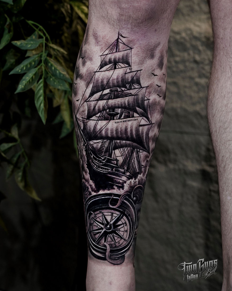 Black-and-Grey-Ship-Tattoo