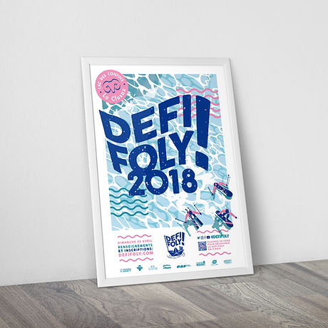 Création graphique de l'affiche de l'évènement pour la communication du Défi Foly 2018 par le graphiste Downtown à Lyon