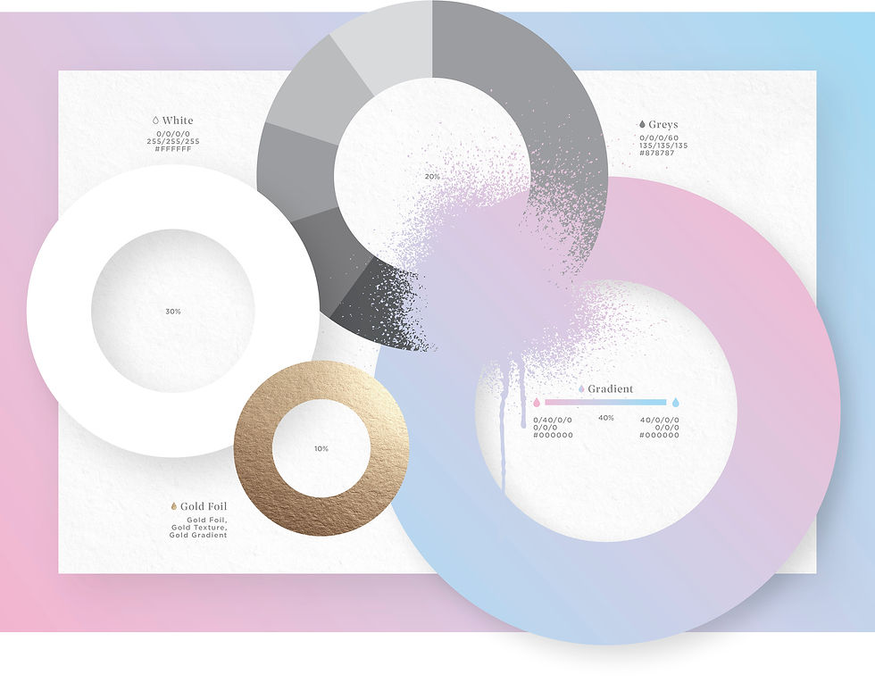 Nuancier de couleurs utilisées pour la charte graphique du client