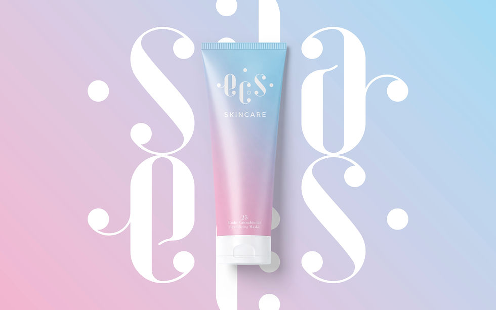 Design d'un packaging pour une marque de produits cosmétiques de luxe, studio de branding Downtown à Lyon