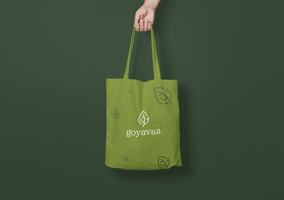 Design d'un tote bag et produits dérivés pour la marque Goyavaa