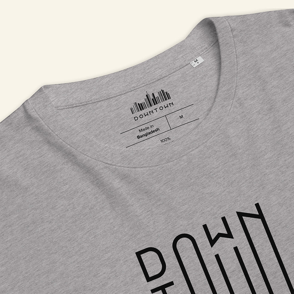 Thumbnail: T-shirt en coton bio Downtown classic gris chiné