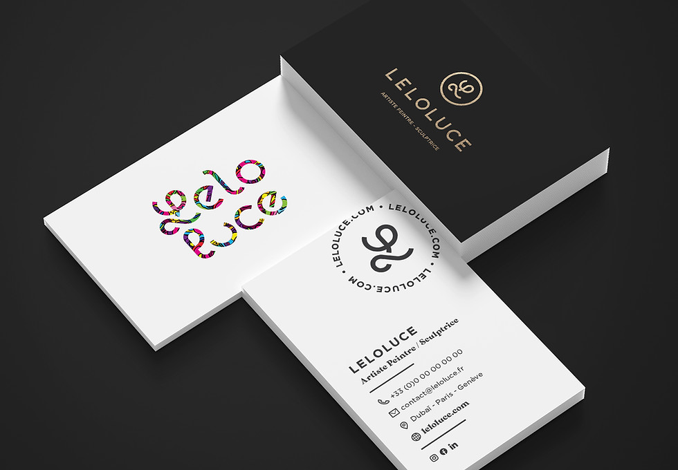 Creation of business cards for the rebranding of the artist leloluce