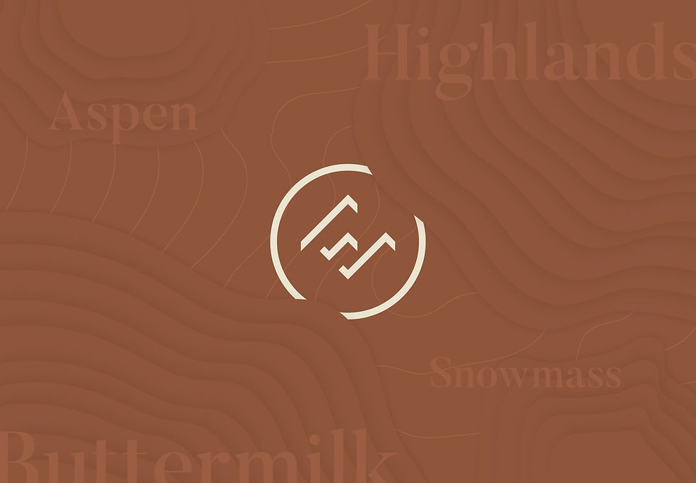 Key visual avec le logo de la marque pour la nouvelle identité de l'entreprise Elevated à Aspen