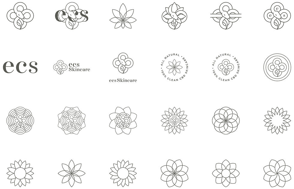 Creation of symbols and graphic variations of the Ecs Skincare logo, a luxury cosmetics brand