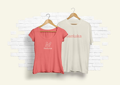 Creation of T-shirts and merchandise using Sanluka's new graphic identity, Downtown graphic design studio Lyon