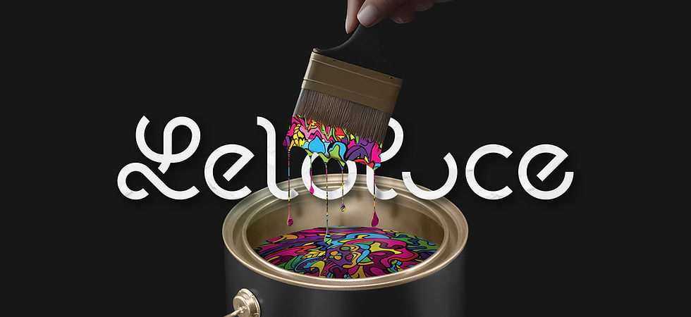 Key visual of the new visual identity and logo of the artist Leloluce by Downtown, freelance graphic designer in Lyon