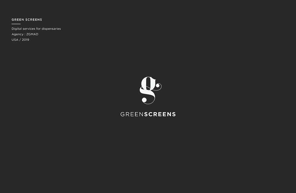 Design d'un logo monotype pour le nouveau branding de l'entreprise GreenScreens par le graphiste Downtown à Lyon
