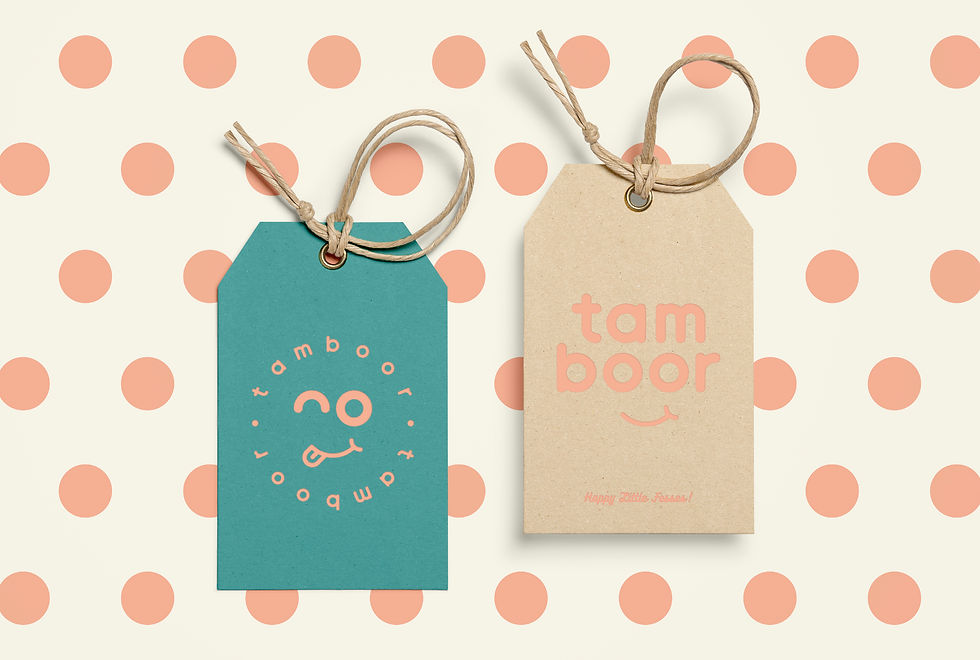 Mise en situation du logo Tamboor pour illustrer le nouveau branding