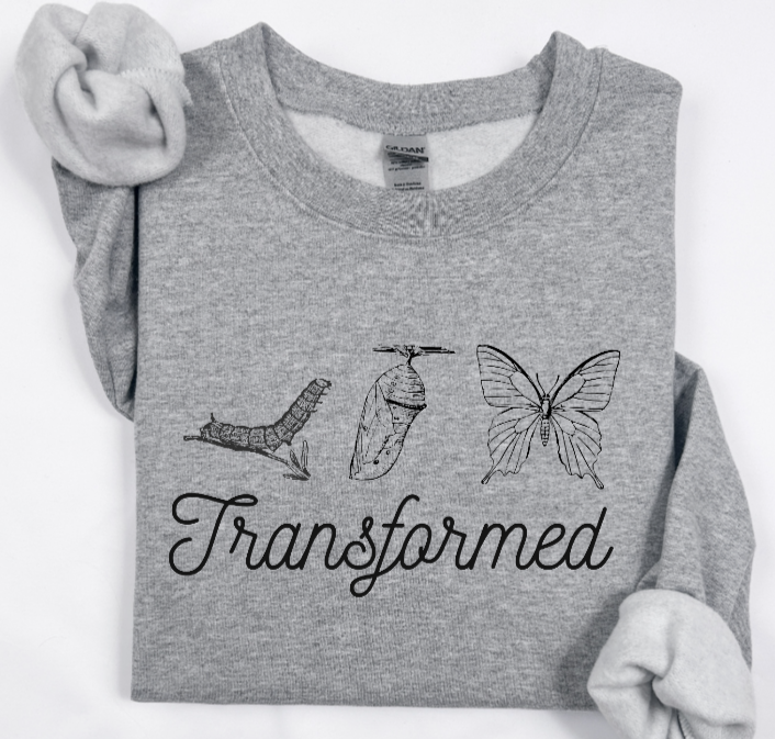 Thumbnail: Transformed with butterfly, Romans 12, Be ye transformed