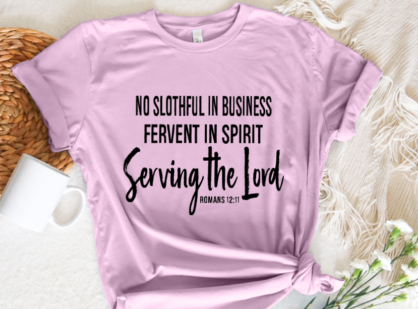 Thumbnail: Fervent in Spirit serving the Lord, KJV shirt, Christian ministry shirt