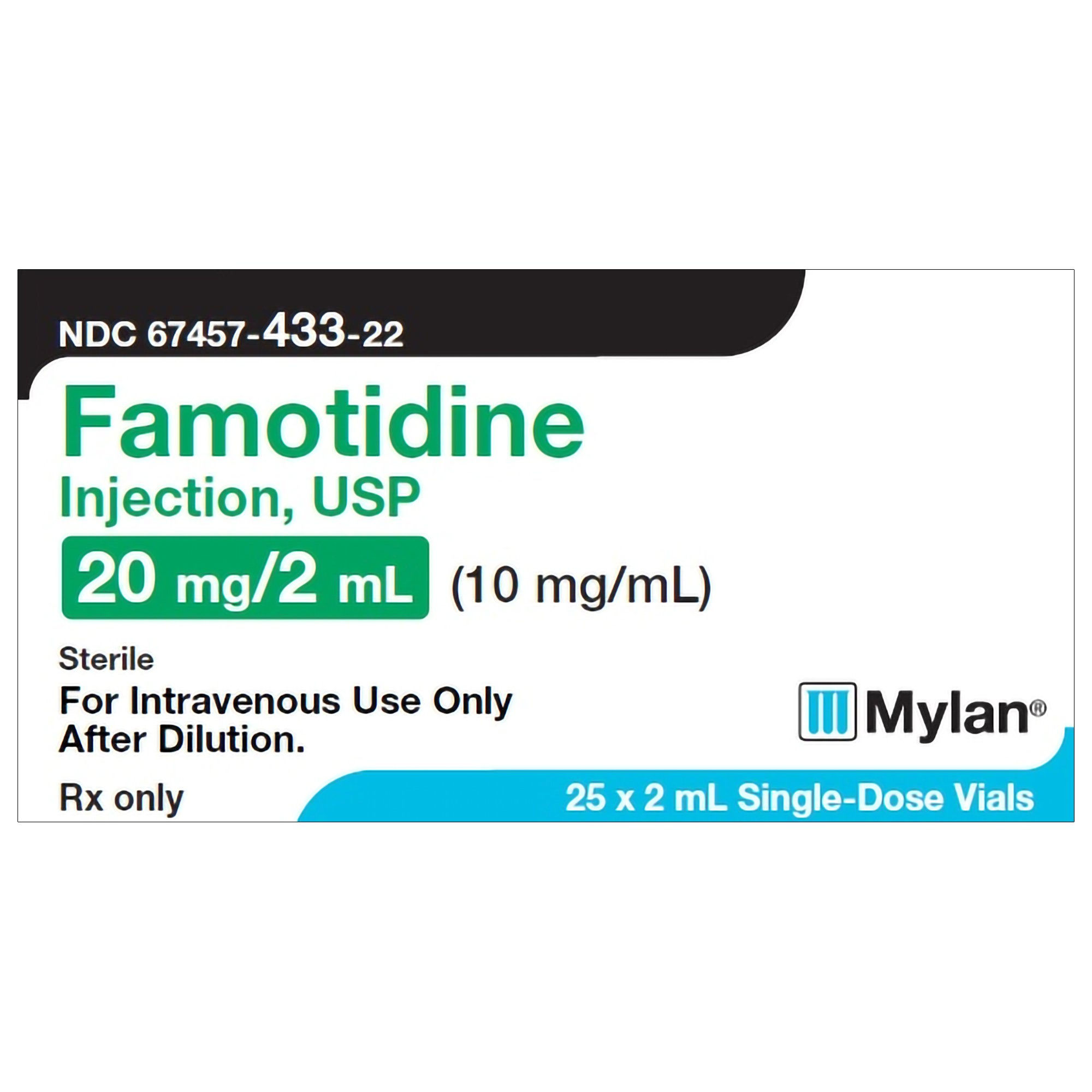 Famotidine 10mg/ml 25x2ml SDV