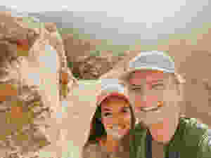 A selfie during golden hour in the black ridge canyons wilderness area on our hike to see the rattlesnake arches in Colorado.