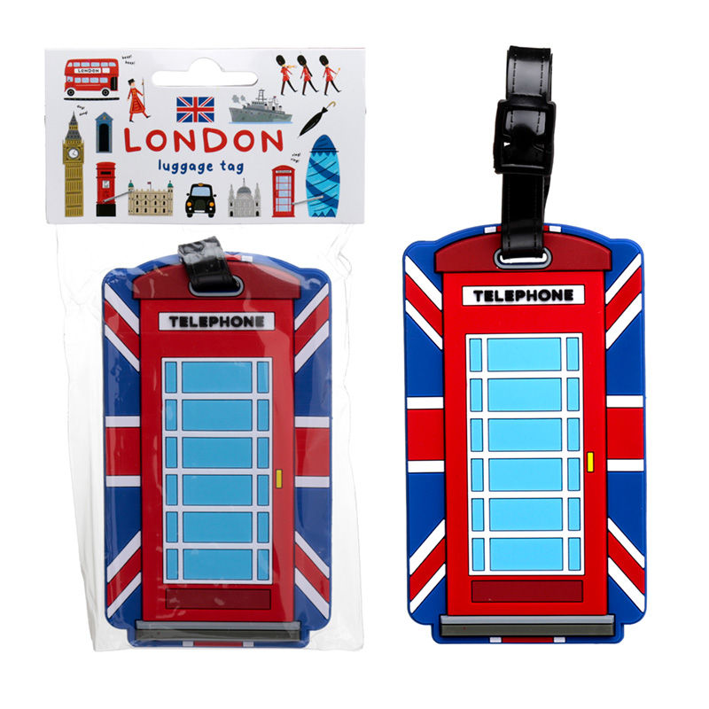 Thumbnail: PVC Luggage Tag - London Souvenir Union Jack Telephone Box