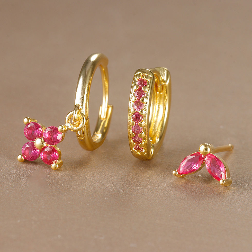 Thumbnail: Trinity Petal Huggie Trio