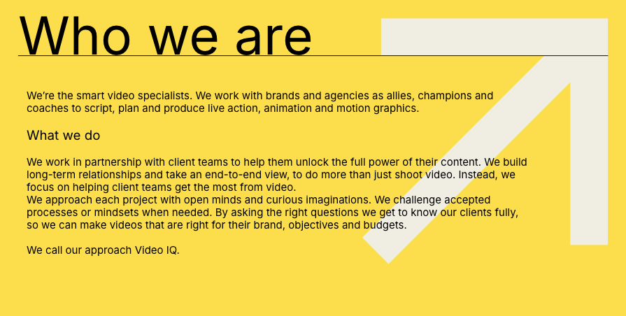 Screenshot of a creative strategy presentation, illustrating client work completed by Sarah Hunt