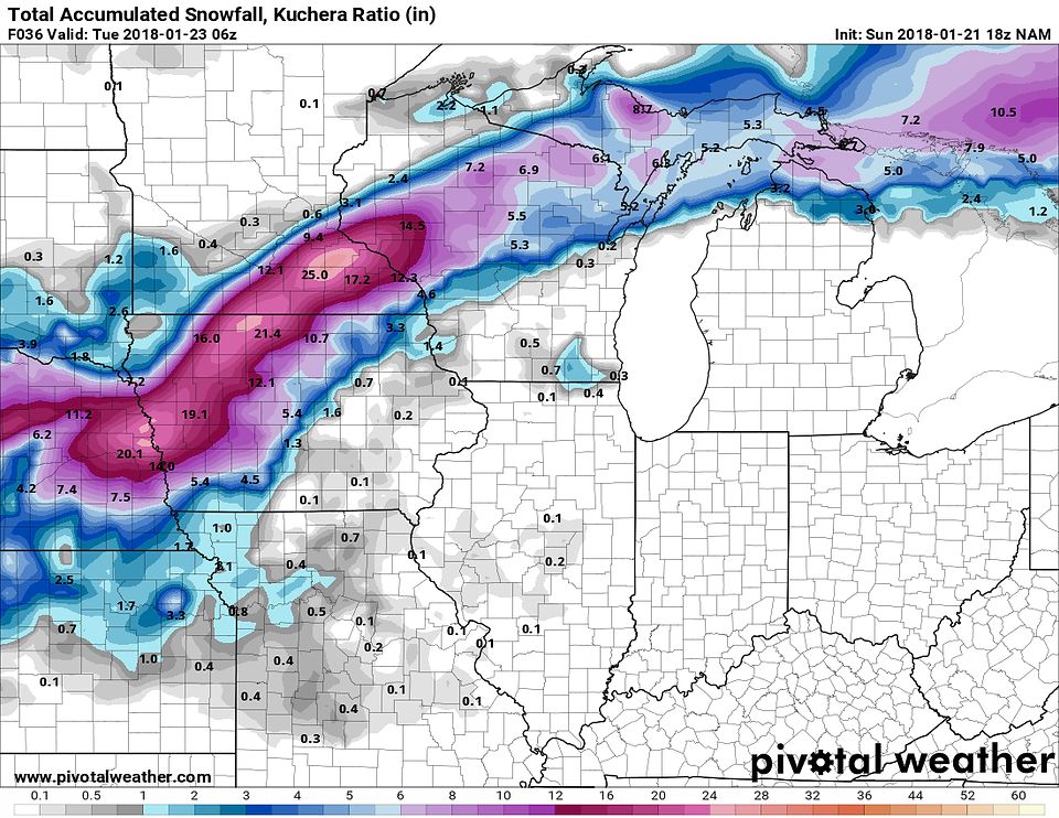 NAM snowfall