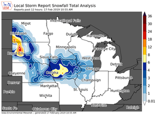 LATEST SNOWFALL TOTALS....