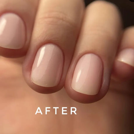 Neat Russian manicure with clean cuticle work and natural glossy finish at Dove Beauty House Milton Keynes