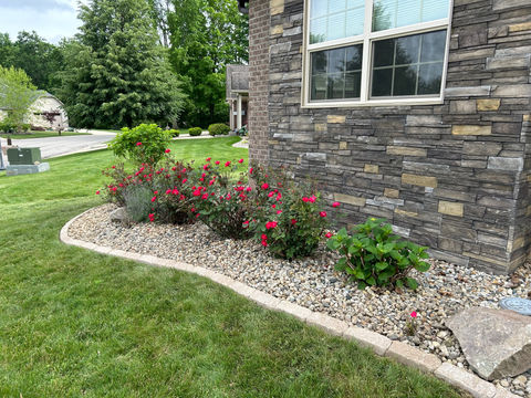 landscape, hardscape, rock, mulch, plants, edging, pavers, paver walkway, patio