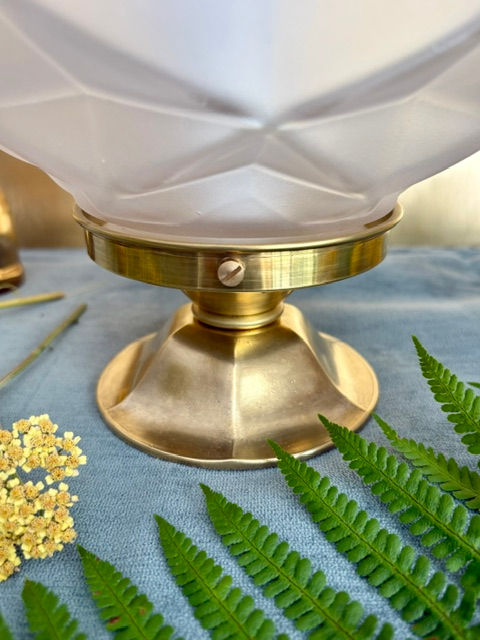 Miniature : Lampe art deco 1920 1930 globe boule origami