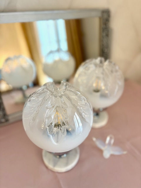 Miniature : Lampe Mid-Century avec globe italien opaline mazzega