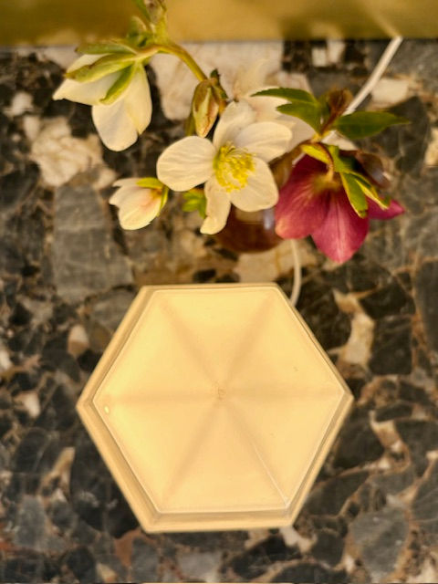 Miniature : Lampe Art Déco avec globe diamant en opaline blanche