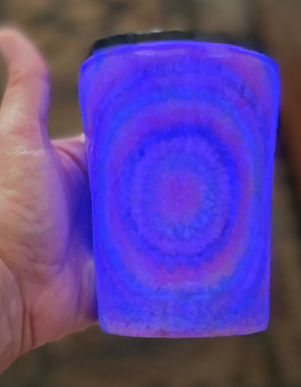 Thumbnail: **FOR SALE** 12 oz Hand painted glow in the dark Tye Dye tumbler