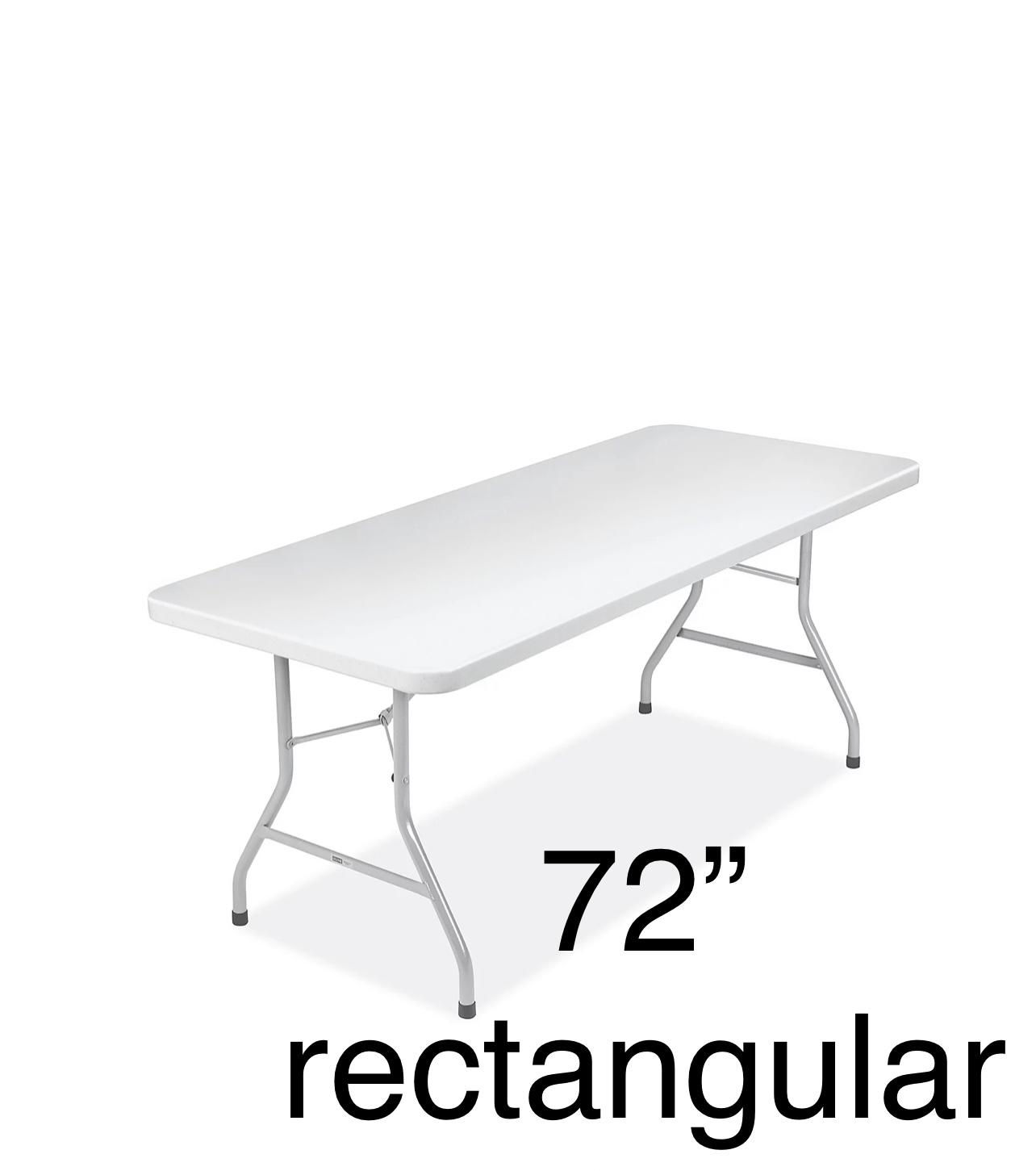 WHITE RECTANGULAR TABLE 72"