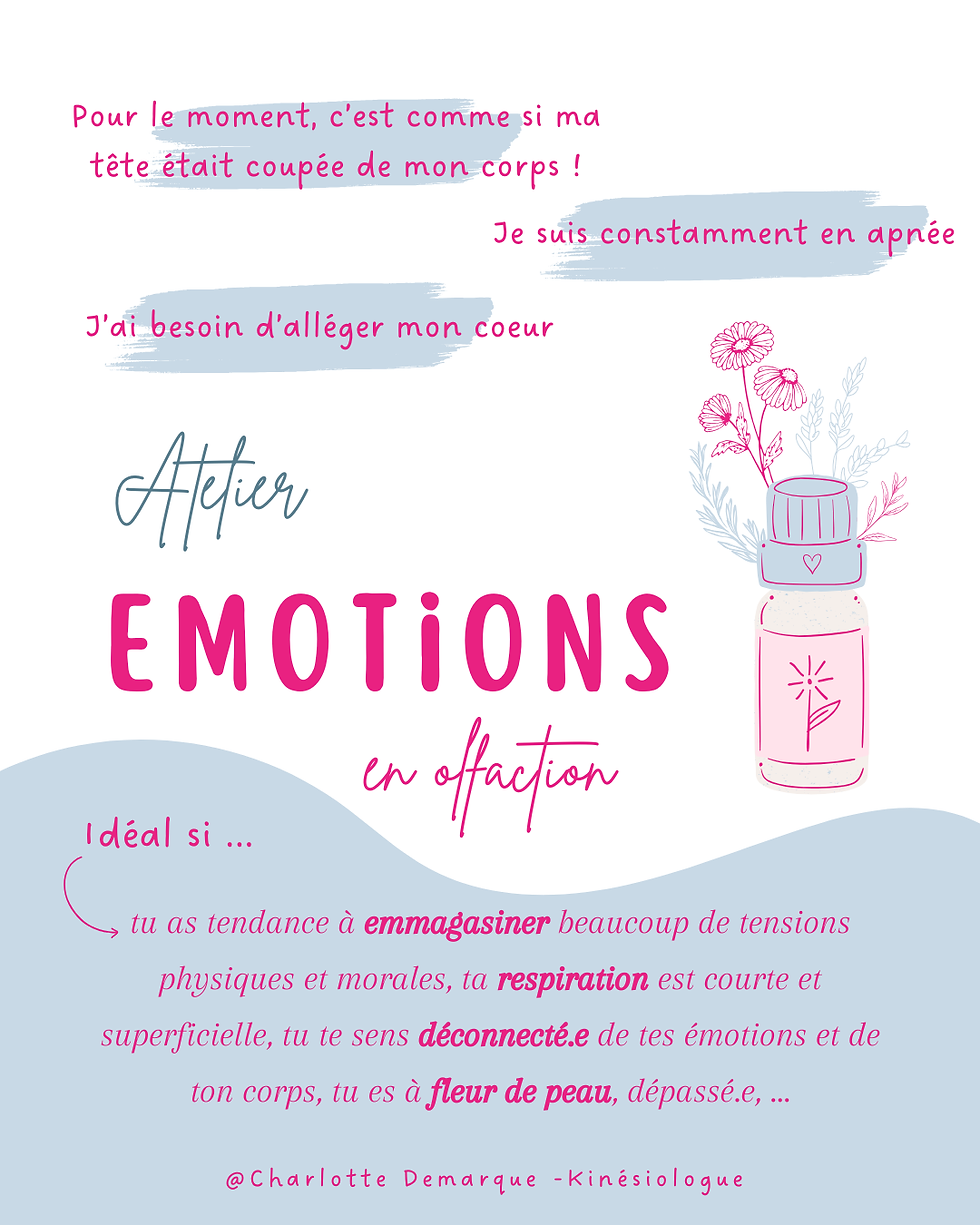 Atelier Emotions en olfaction by Charlotte Demarque - Kinésiologue