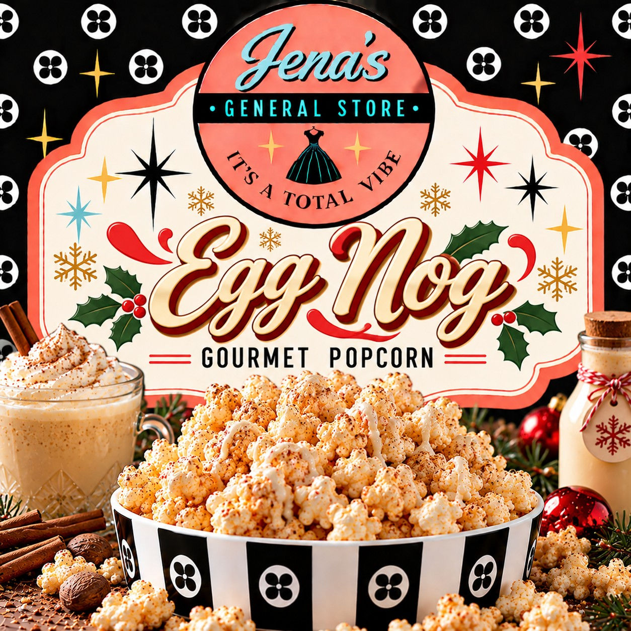 Holiday Eggnog Popcorn