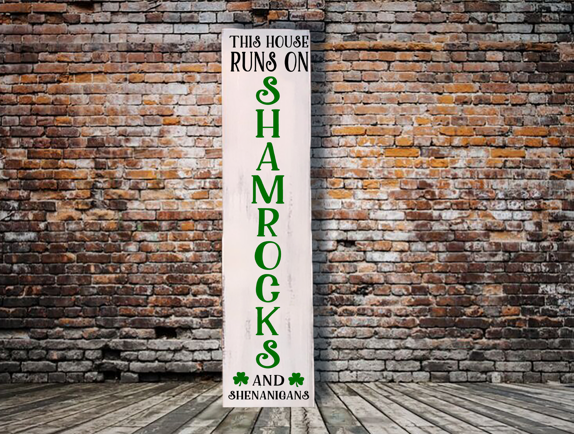 Shamrocks and Shenanigans Vertical Porch Sign