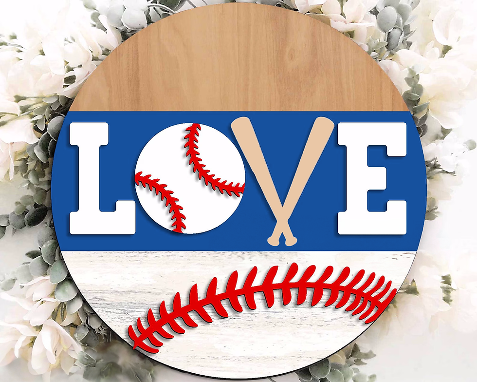 Thumbnail: LOVE Baseball Door Hanger Wood Sign