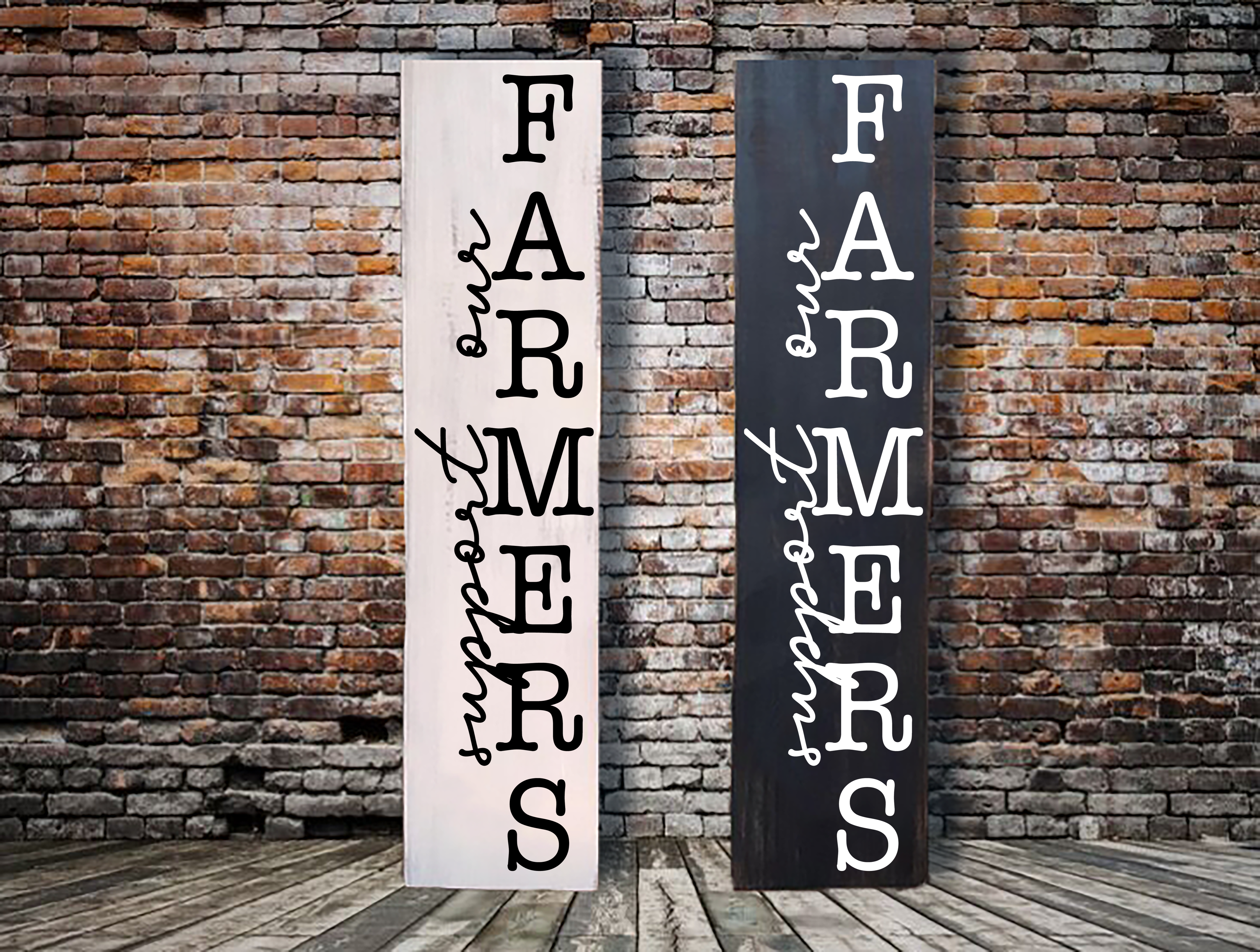 Support our Farmers Vertical Porch Sign