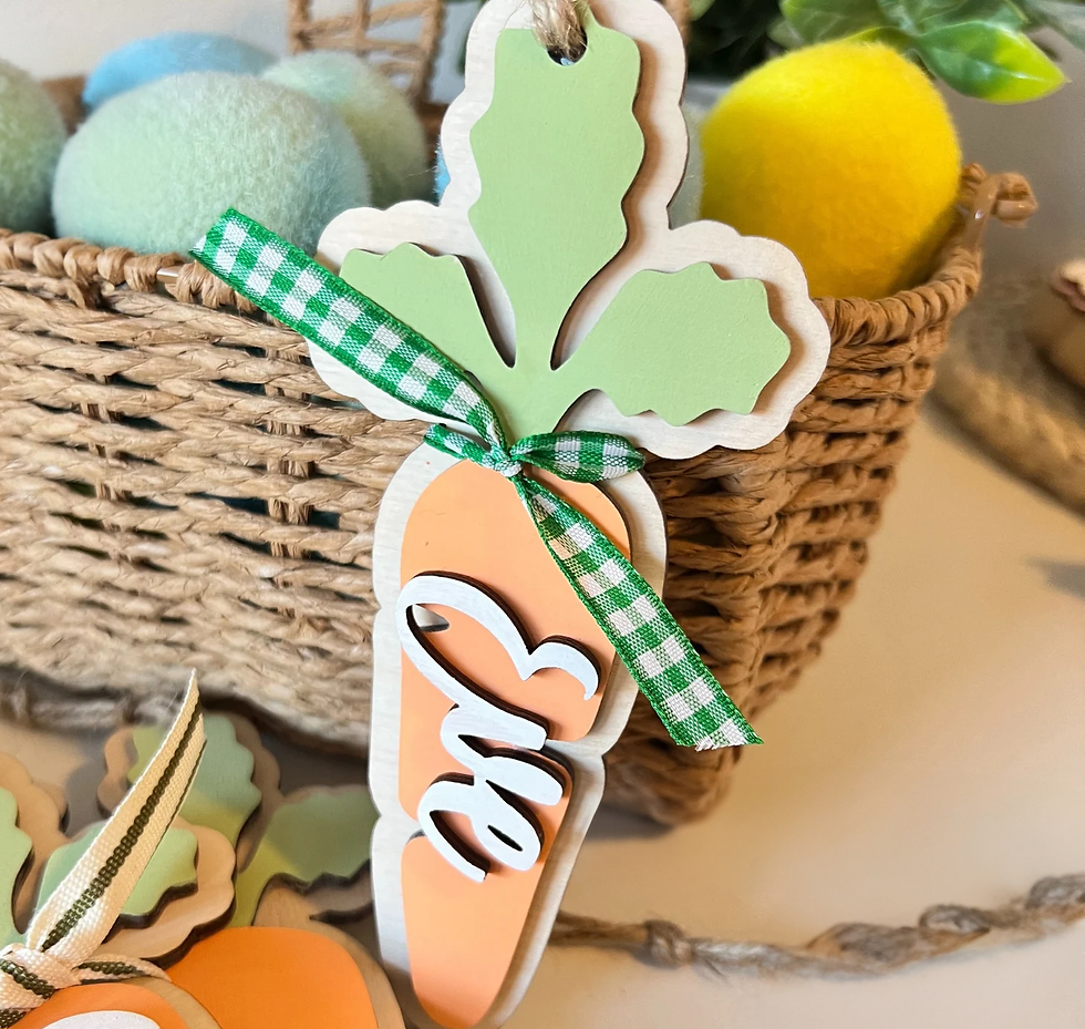 Thumbnail: Personalized Carrot Easter Basket Name Tag