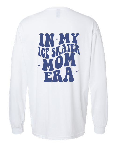Thumbnail: SC Blades In My Ice Skating Mom Era Blue Long Sleeve Tee White