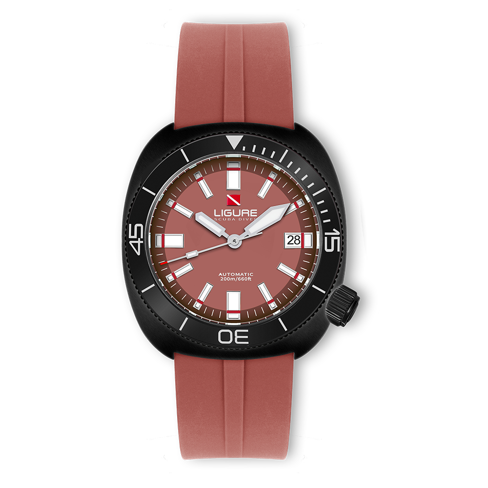 Scuba Diver Watch: Prototipo P25-1 White Letter | Ligure Watches