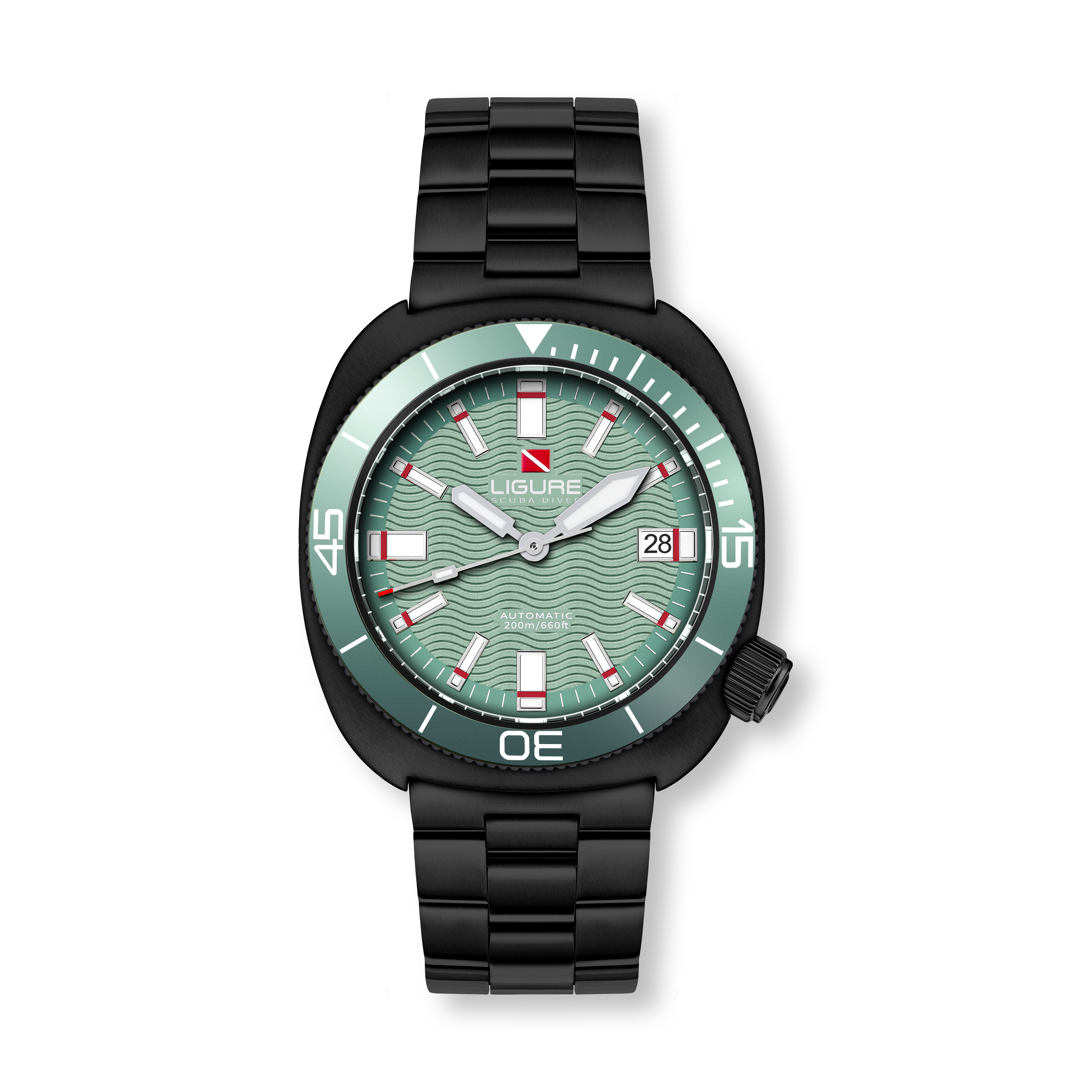 Ligure LWT23006N Olive Verde Tartaruga Watch