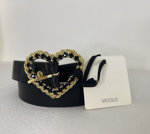 CINTURA IN PELLE NERA CUORE VICOLO Our Story Verbania