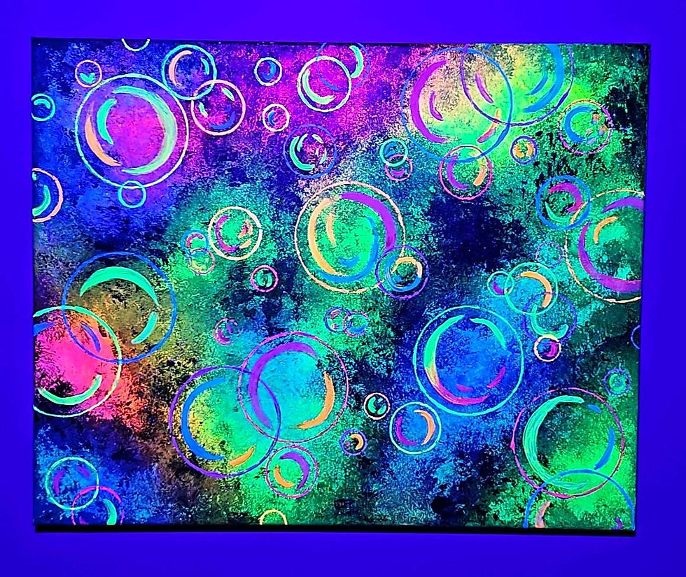 Disco Space Bubbles Painting
