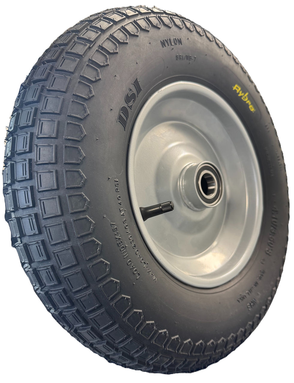 pneumatic wheel with steel rim
