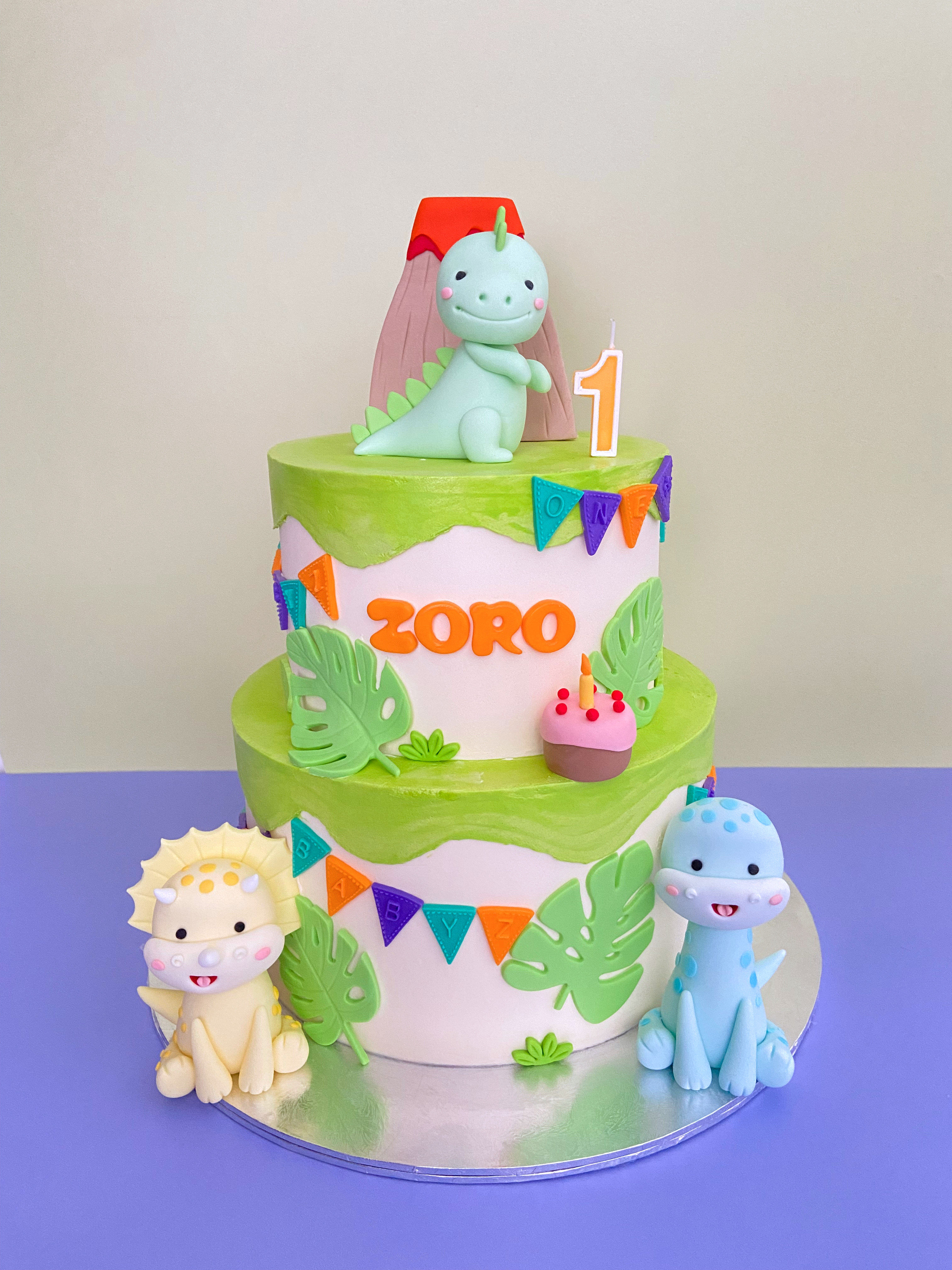Cute Pastel Dinosaur Cake