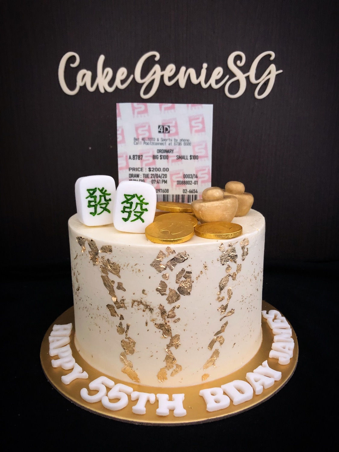 4D/TOTO Ticket & Mahjong Cake