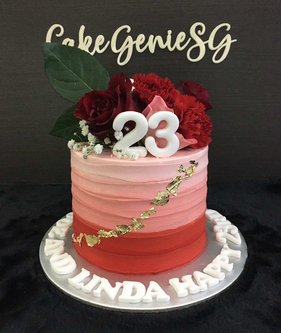 Thumbnail: Pink to Burgundy Floral Cake