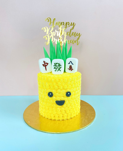 Pineapple Cake with Mahjong Tiles | Cake Genie Home
